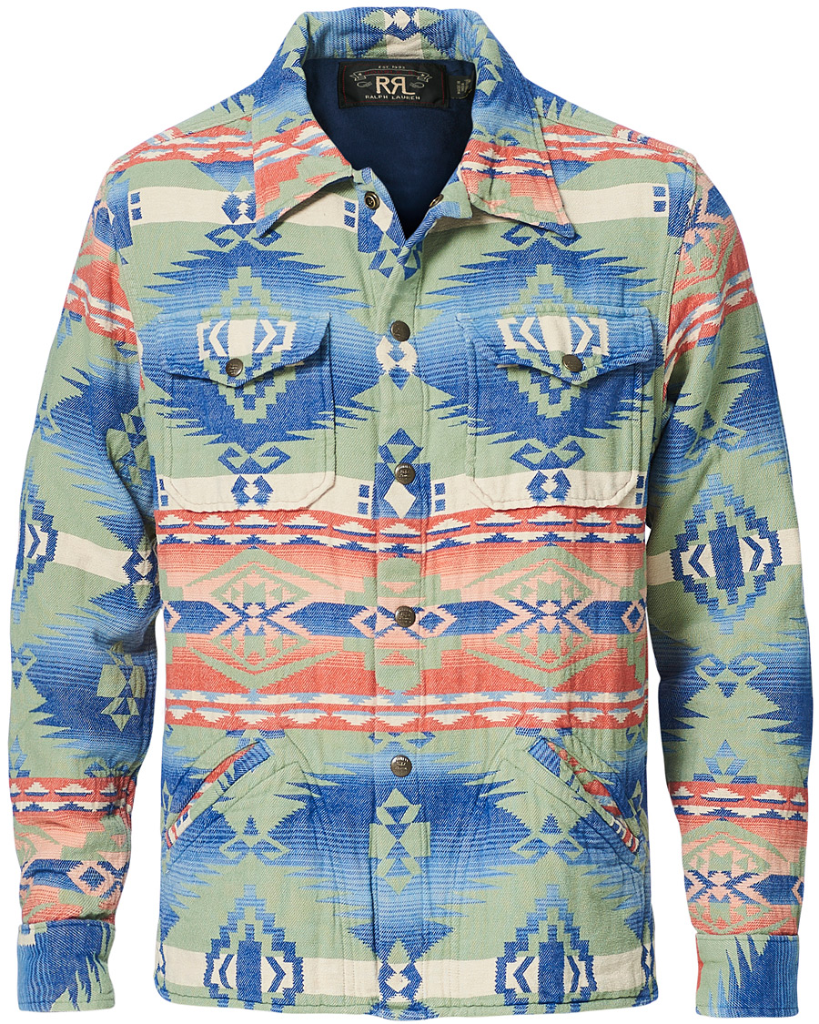Heren | Overhemden | RRL | Brown Bear Shirt Jacket Sage/Blue