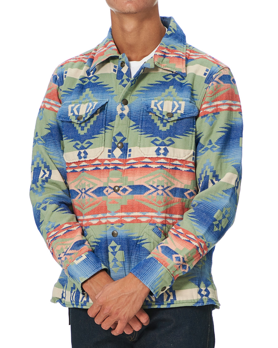 Heren | Overhemden | RRL | Brown Bear Shirt Jacket Sage/Blue