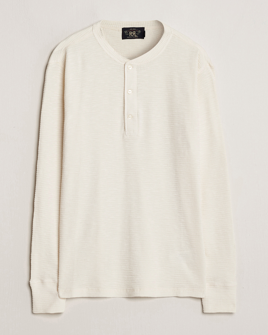 Heren | T-shirts | RRL | Long Sleeve Henley Paper White