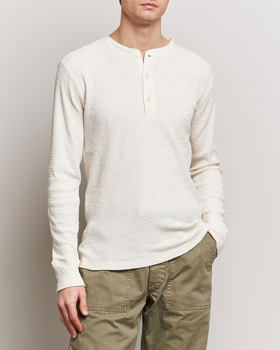 Heren | T-shirts | RRL | Long Sleeve Henley Paper White