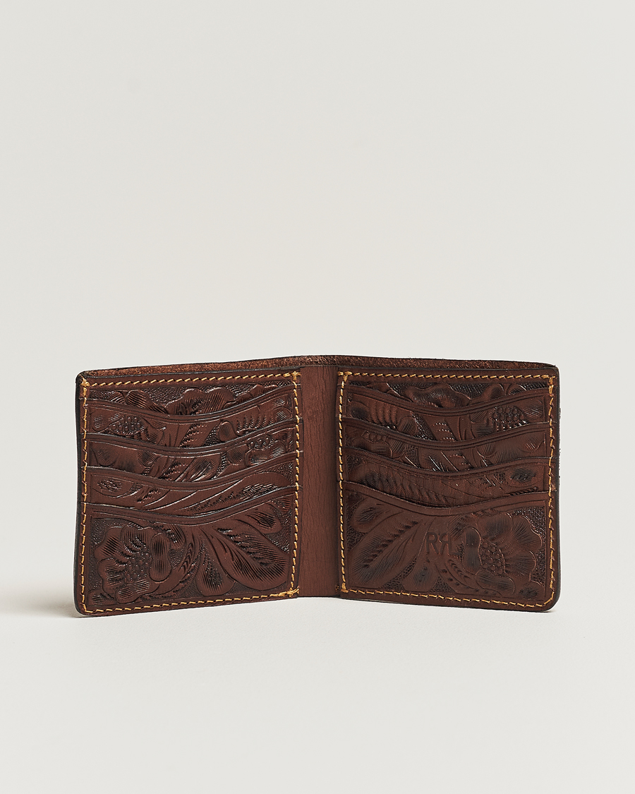 Heren | RRL Embossed Billfold Wallet Dark Brown | RRL | Embossed Billfold Wallet Dark Brown