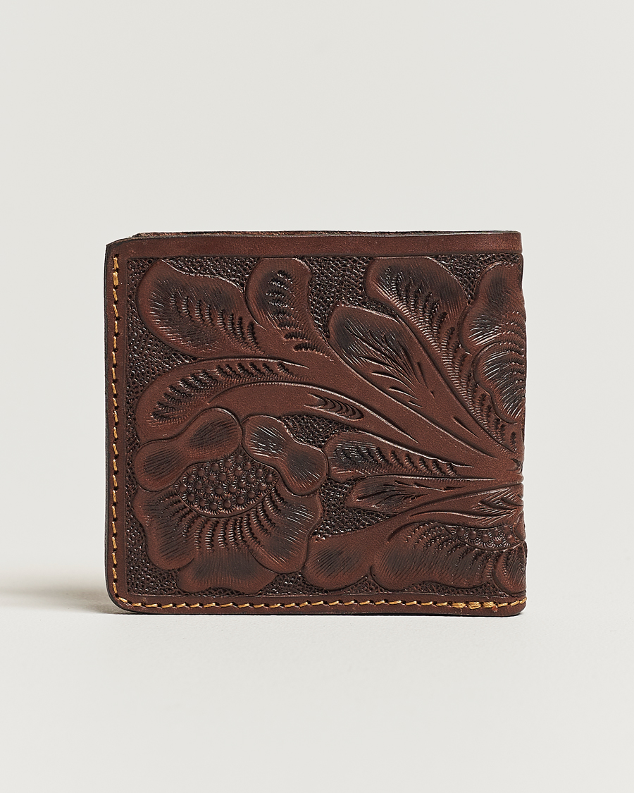 Heren | RRL Embossed Billfold Wallet Dark Brown | RRL | Embossed Billfold Wallet Dark Brown