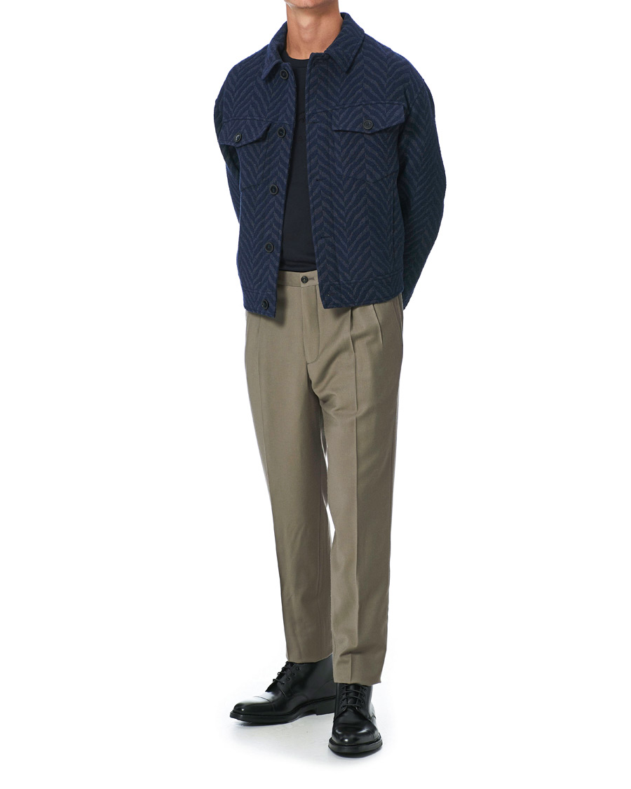 Heren | T-shirts | Giorgio Armani | Signature Embroidery T-Shirt Navy