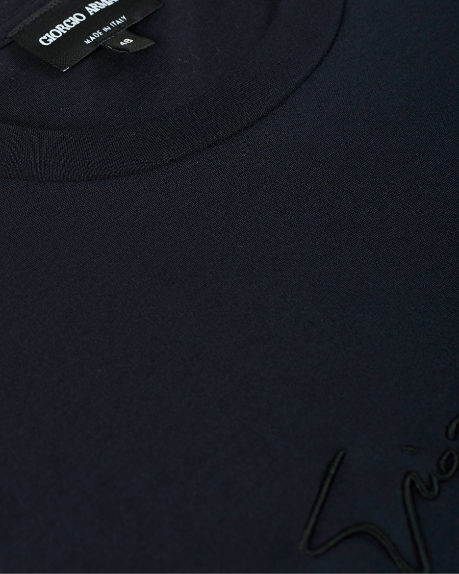 Heren | T-shirts | Giorgio Armani | Signature Embroidery T-Shirt Navy
