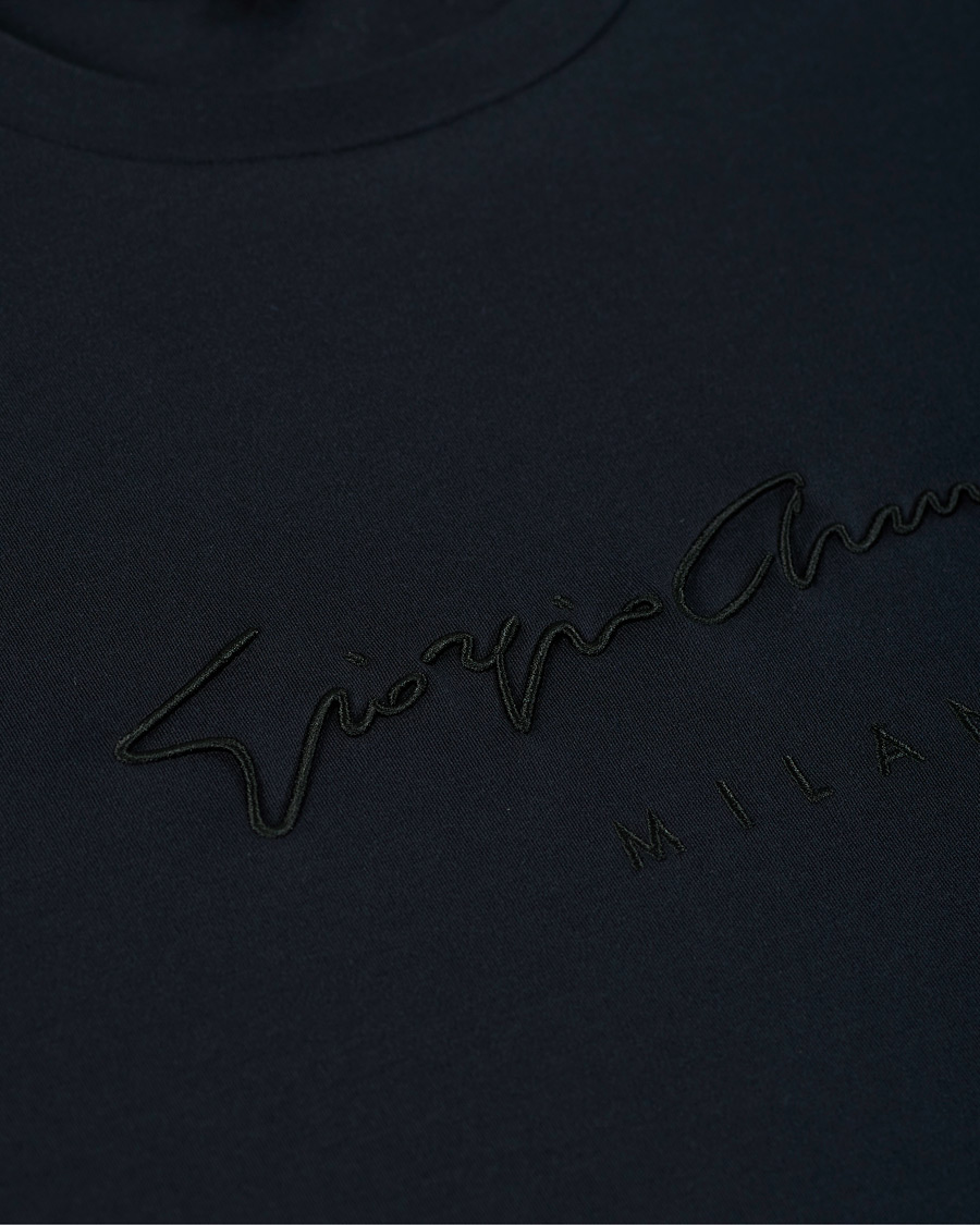 Heren | T-shirts | Giorgio Armani | Signature Embroidery T-Shirt Navy