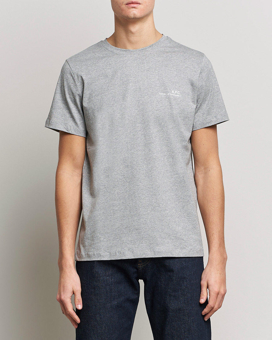 Heren | T-shirts | A.P.C. | Item Short Sleeve T-Shirt Heather Grey
