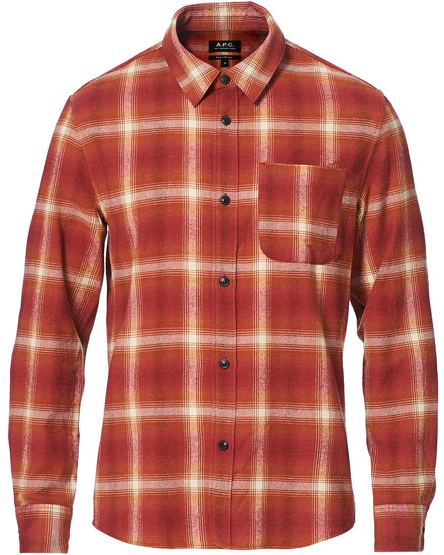 Heren | Overhemden | A.P.C. | Trek Flannel Overshirt Red Check