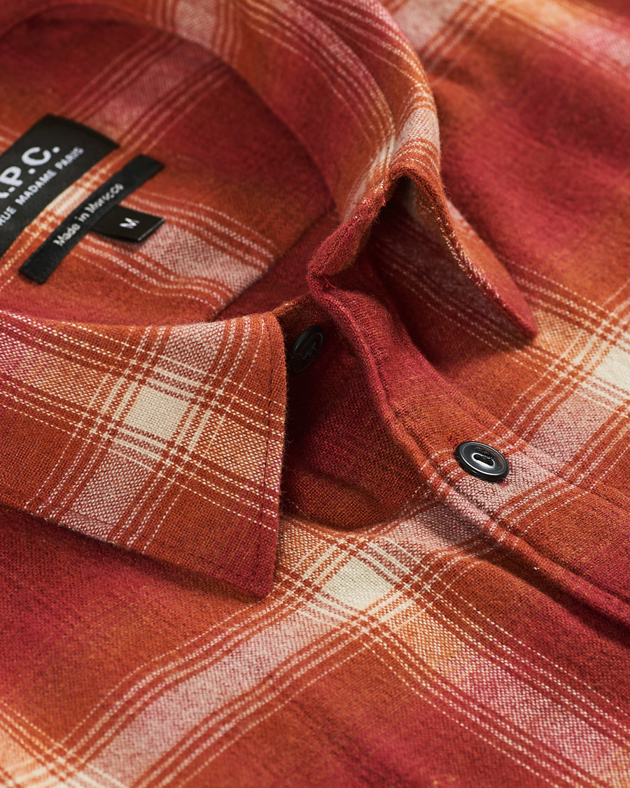 Heren | Overhemden | A.P.C. | Trek Flannel Overshirt Red Check