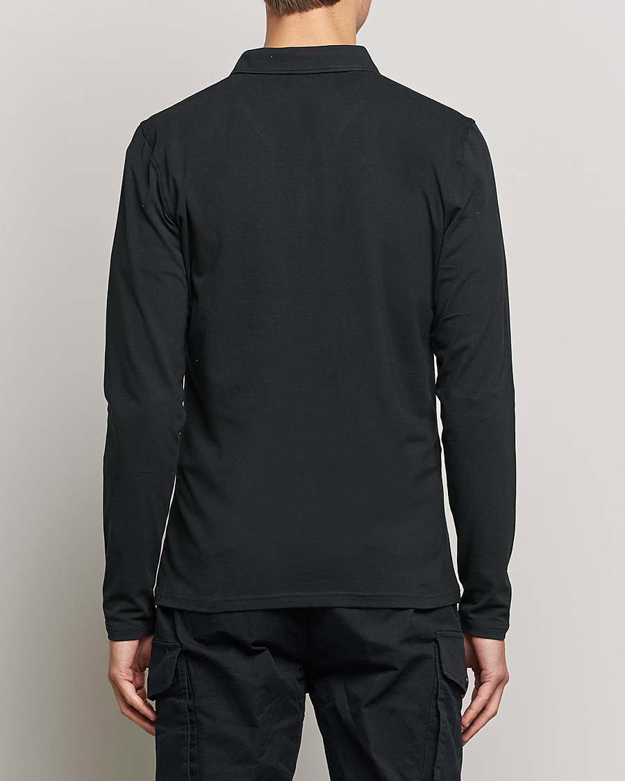 Heren | Truien | Bread & Boxers | Long Sleeve Jersey Polo Black