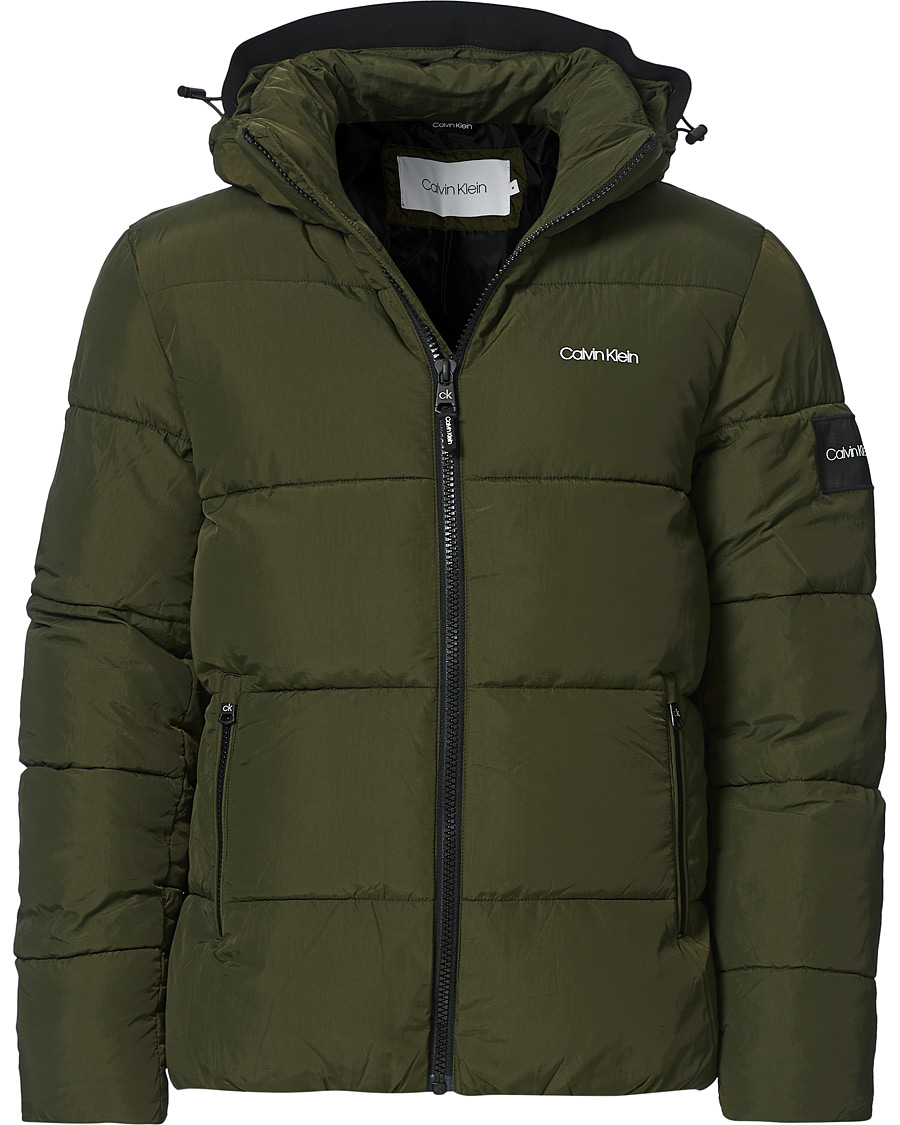 Heren | Jassen | Calvin Klein | Crinkle Nylon Puffer Jacket Dark Olive