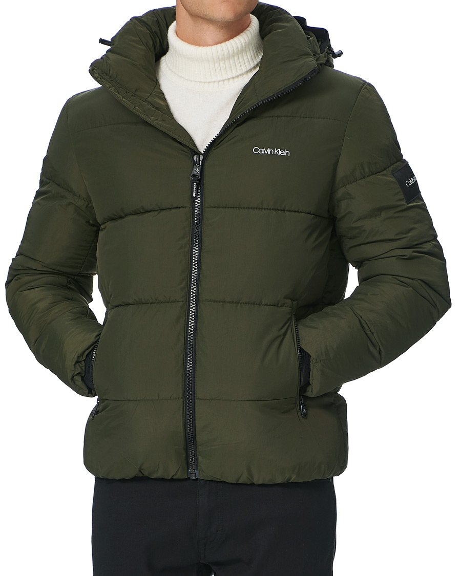 Heren | Jassen | Calvin Klein | Crinkle Nylon Puffer Jacket Dark Olive