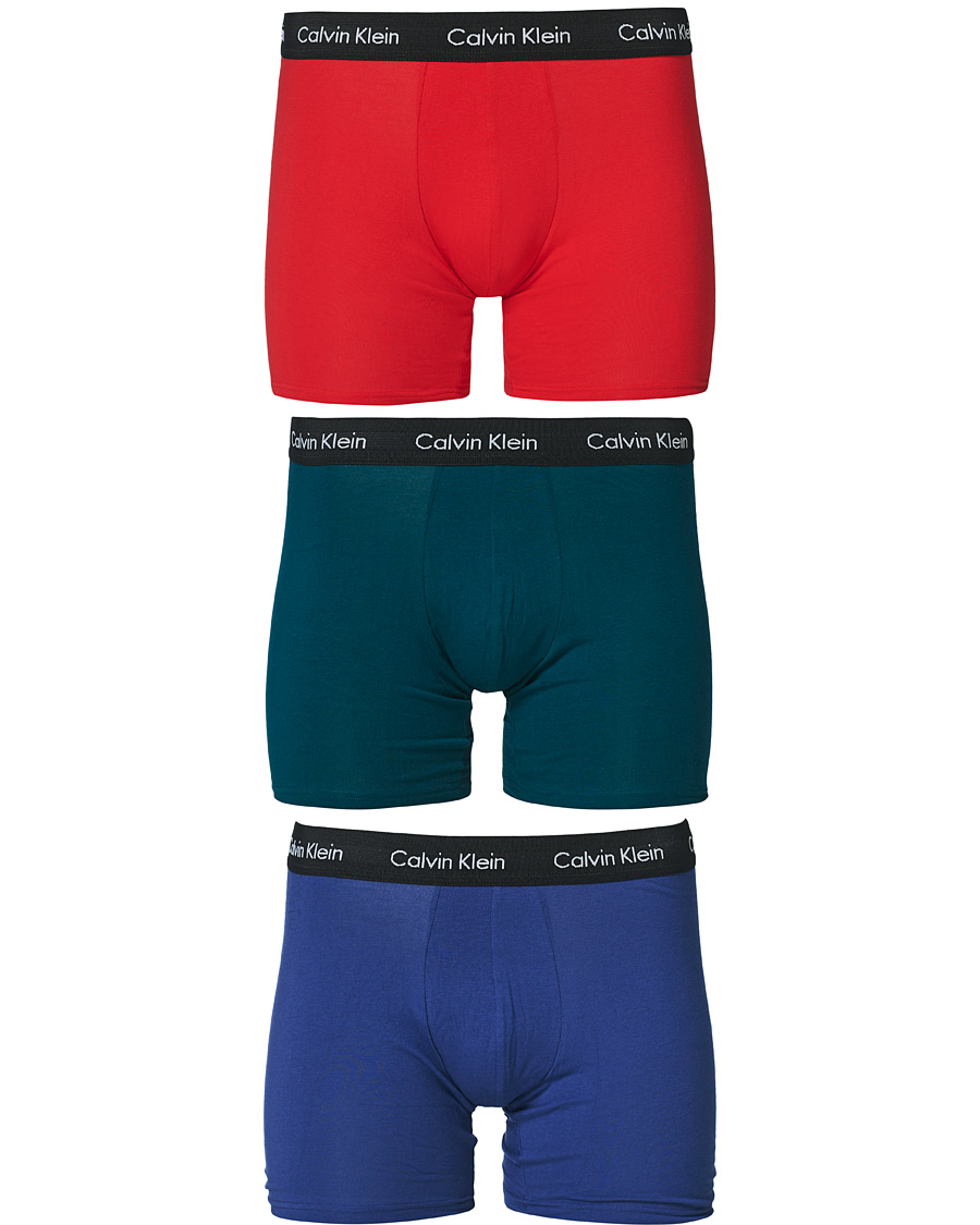 Heren | Ondergoed | Calvin Klein | Cotton Stretch 3-Pack Boxer Breif Green/Navy/Red