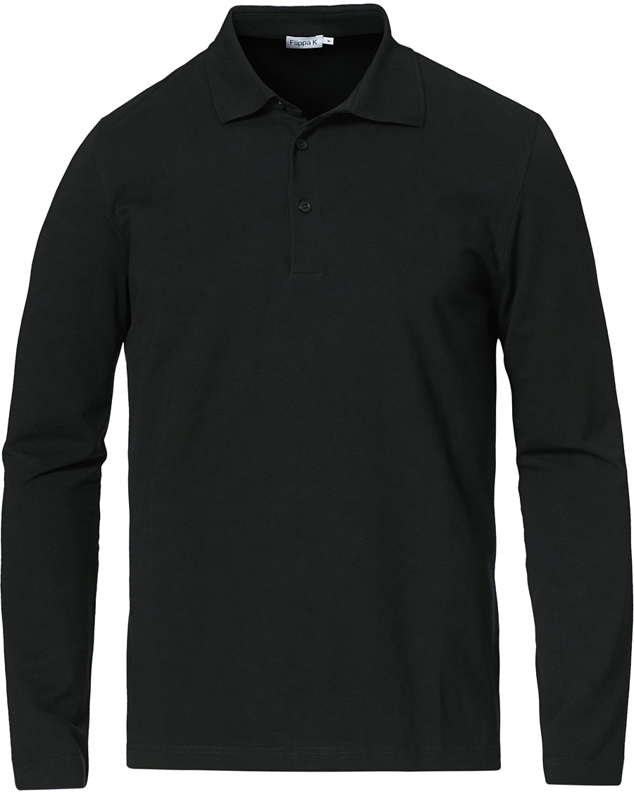 Heren | Truien | Filippa K | Luke Lycra Poloshirt Black