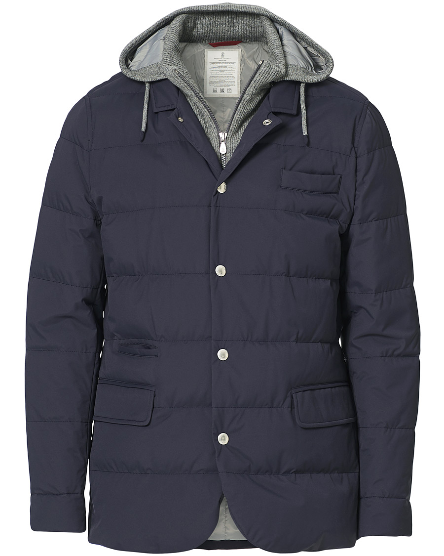 Heren | Jassen | Brunello Cucinelli | Cashmere Lined Hooded Jacket Navy
