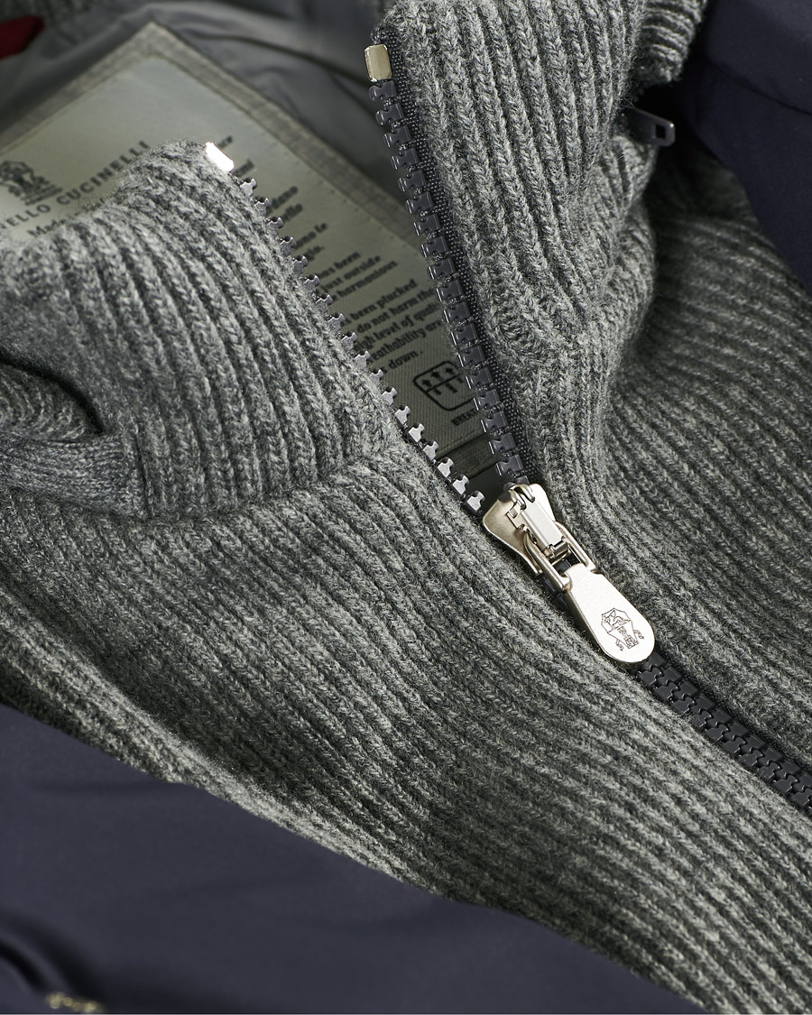 Heren | Jassen | Brunello Cucinelli | Cashmere Lined Hooded Jacket Navy