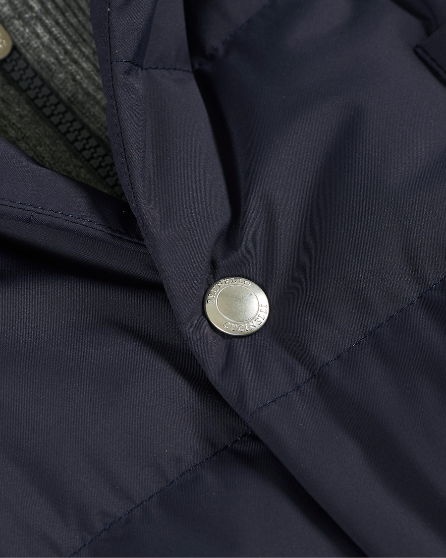 Heren | Jassen | Brunello Cucinelli | Cashmere Lined Hooded Jacket Navy