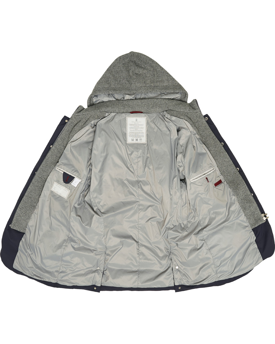 Heren | Jassen | Brunello Cucinelli | Cashmere Lined Hooded Jacket Navy