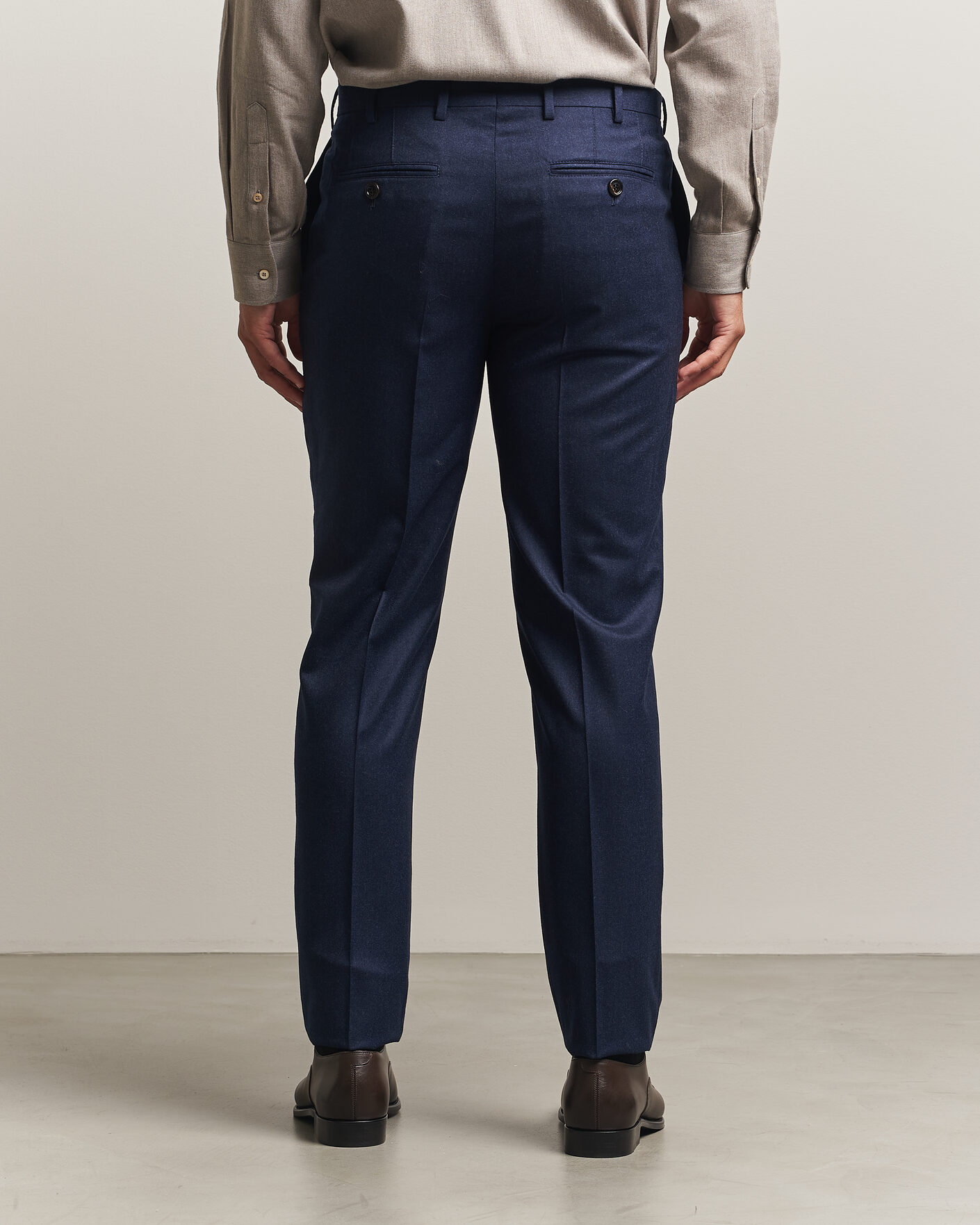 Heren | Broeken | Brunello Cucinelli | Slim Fit Flannel Trousers Navy
