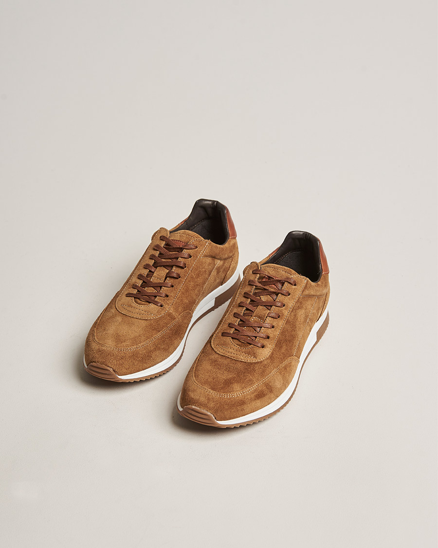 Heren | Design Loake | Design Loake | Bannister Running Sneaker Tan Suede