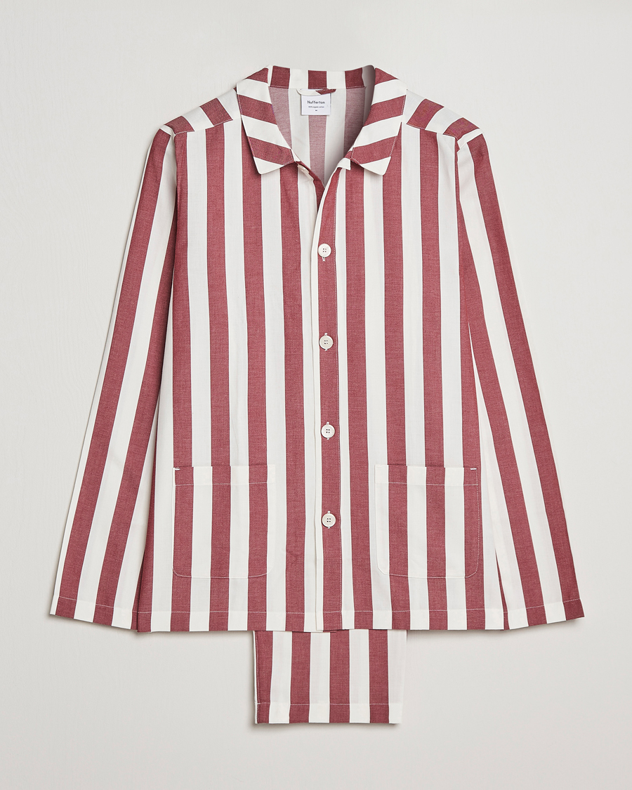 Heren | Pyjama's en gewaden | Nufferton | Uno Striped Pyjama Set Red/White