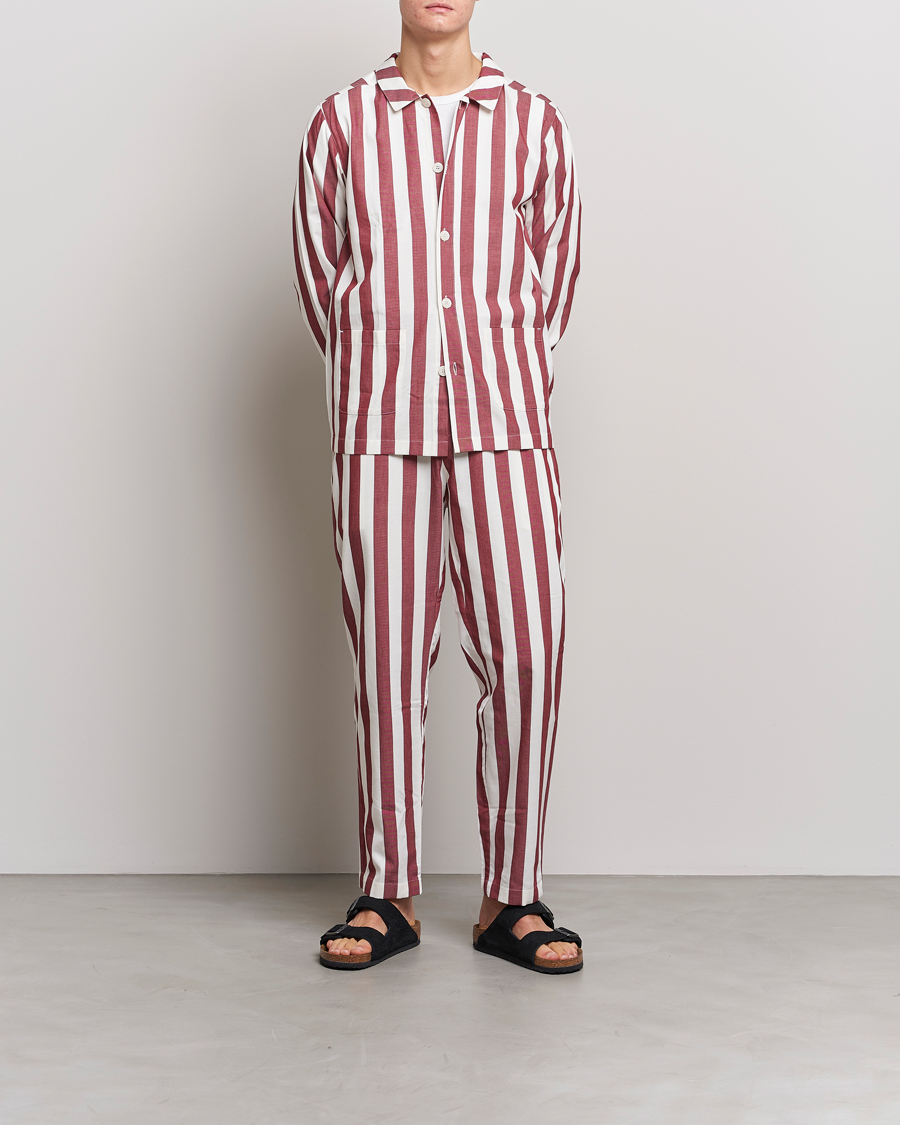 Heren | Pyjama's en gewaden | Nufferton | Uno Striped Pyjama Set Red/White