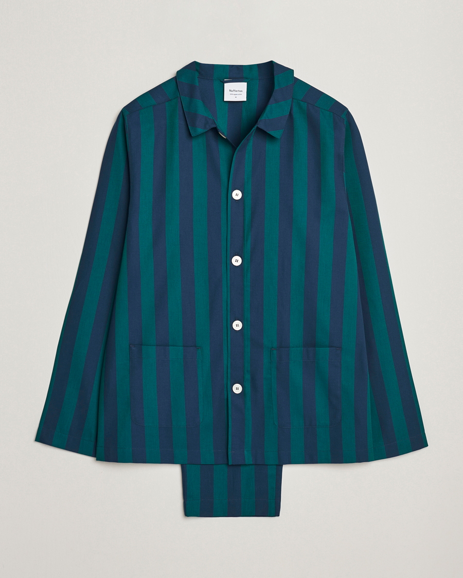 Heren | | Nufferton | Uno Striped Pyjama Set Blue/Green