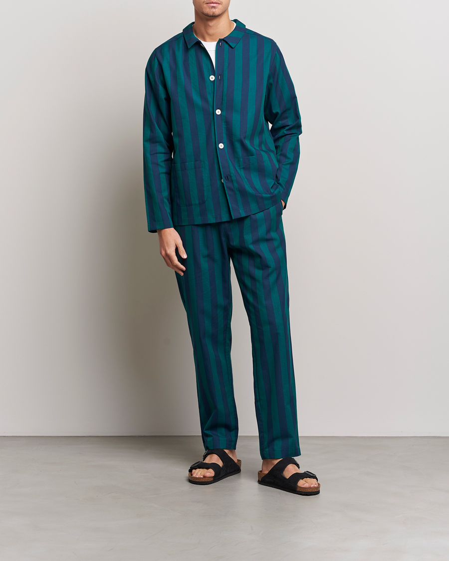 Heren | | Nufferton | Uno Striped Pyjama Set Blue/Green
