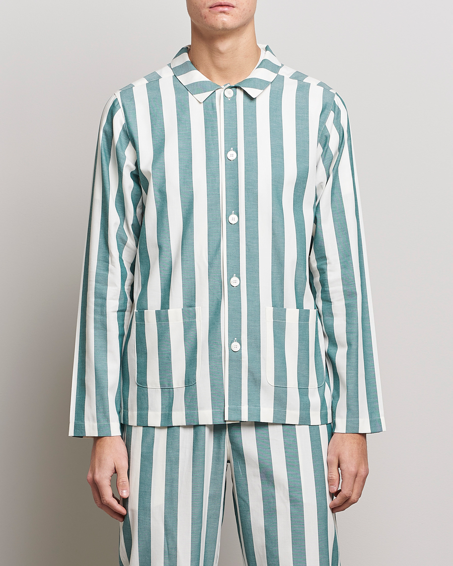 Heren | Pyjama's en gewaden | Nufferton | Uno Striped Pyjama Set Green/White