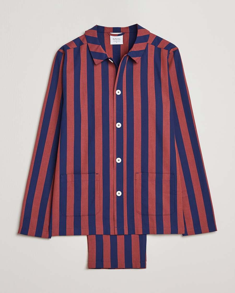Heren | Pyjama's en gewaden | Nufferton | Uno Striped Pyjama Set Blue/Red