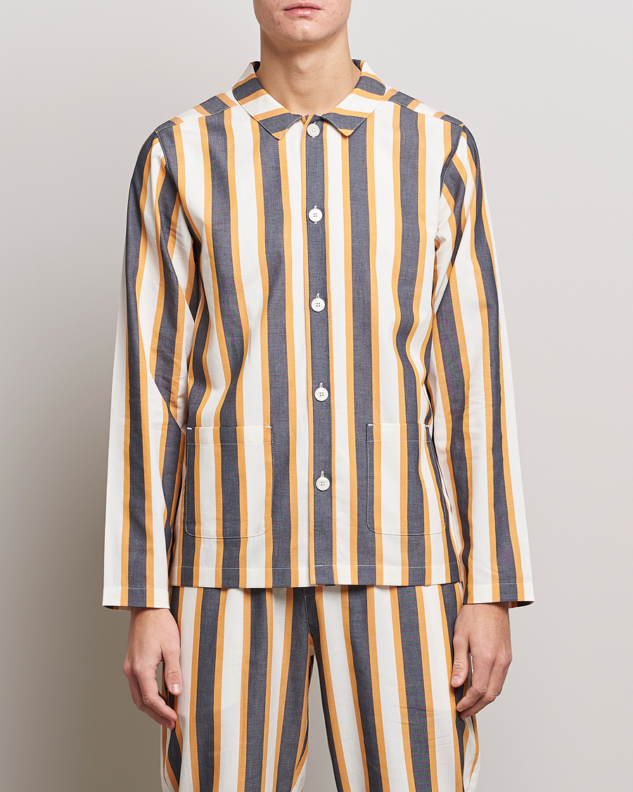 Heren | Pyjama's en gewaden | Nufferton | Uno Triple Striped Pyjama Set Yellow/Blue