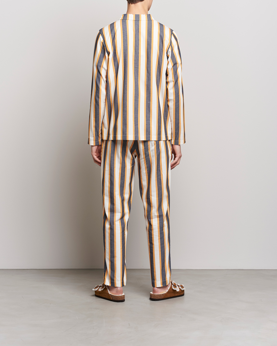 Heren | Pyjama's en gewaden | Nufferton | Uno Triple Striped Pyjama Set Yellow/Blue