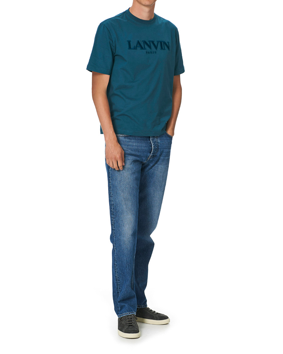 Heren | T-shirts | Lanvin | Embroidered Logo Short Sleeve T-Shirt Slate