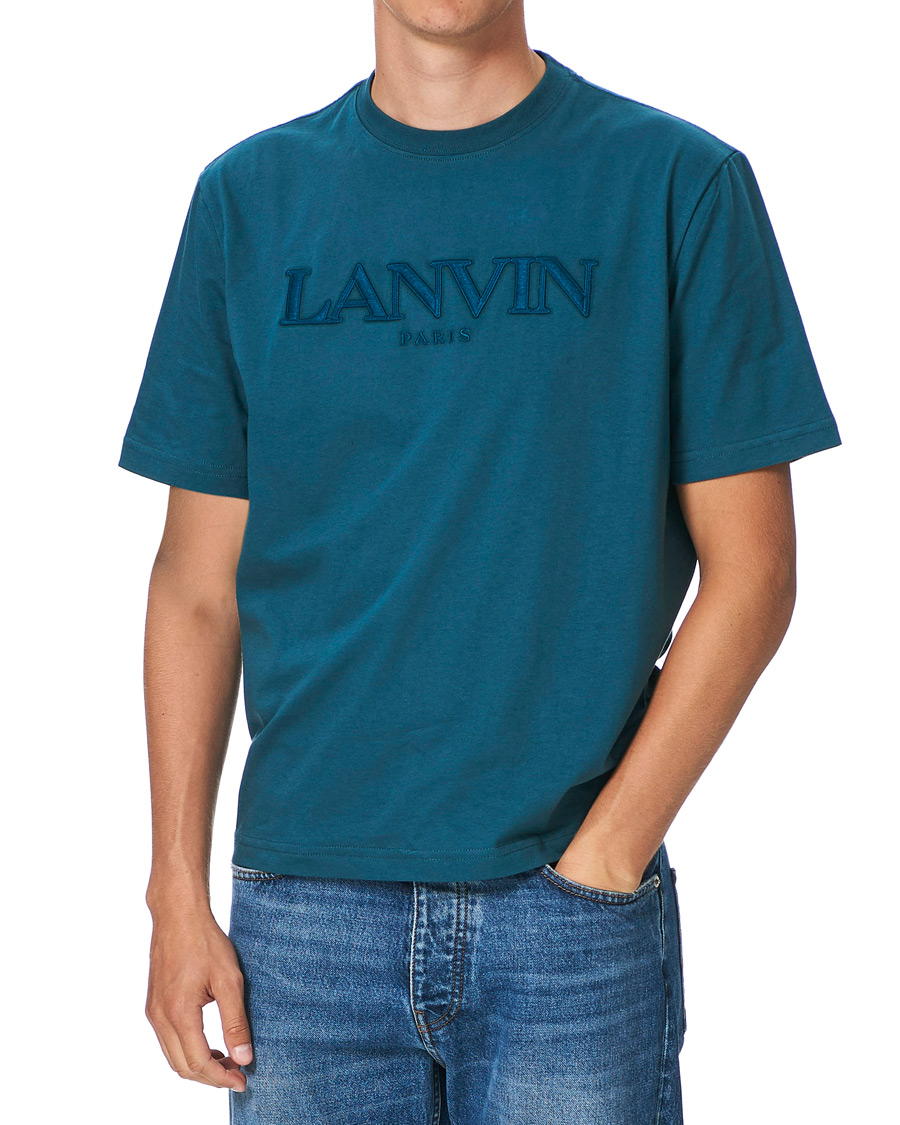 Heren | T-shirts | Lanvin | Embroidered Logo Short Sleeve T-Shirt Slate