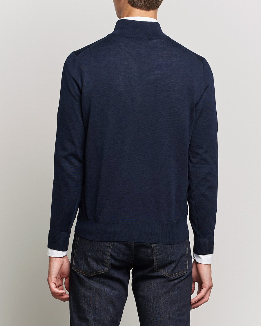 Heren | Truien | Canali | Merino Wool Half Zip Navy