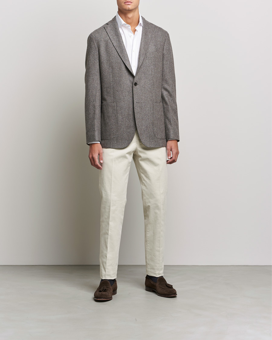 Heren | Overhemden | Canali | Slim Fit Cotton Shirt White