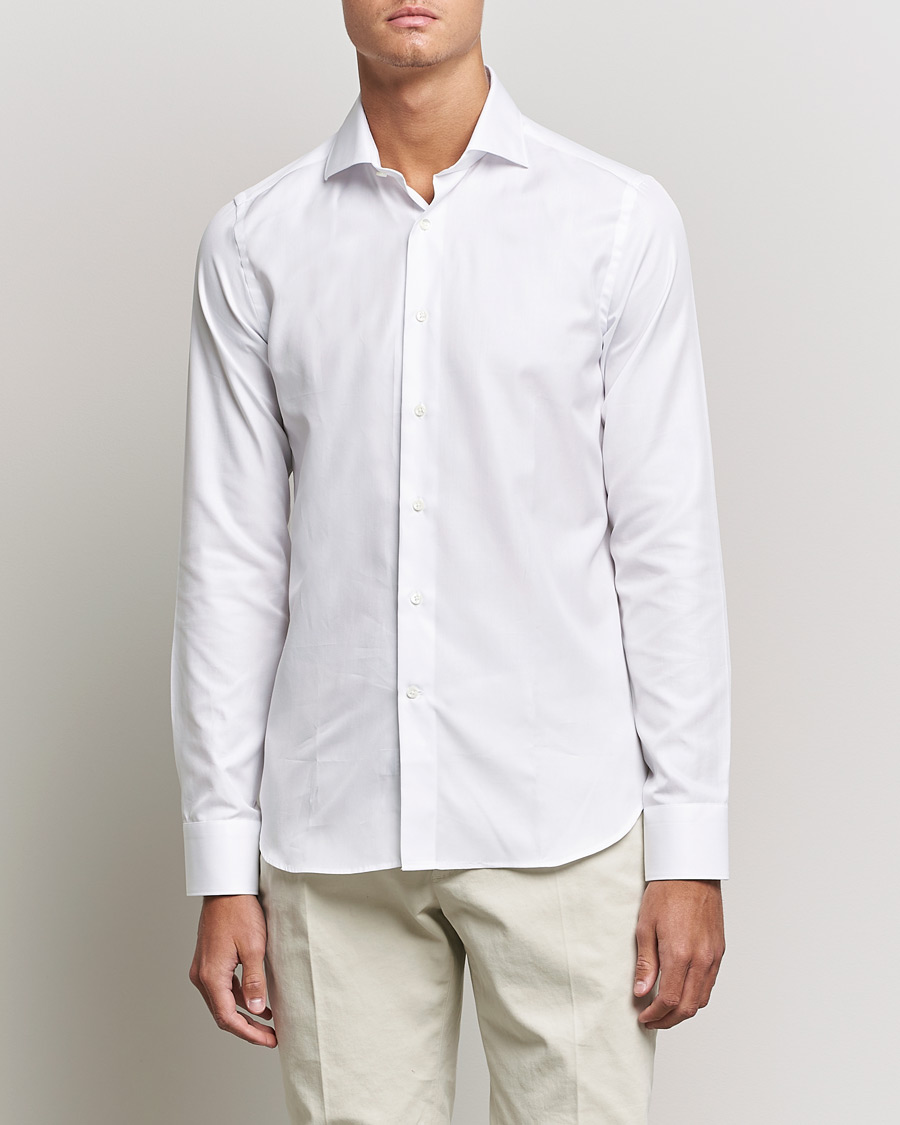 Heren | Overhemden | Canali | Slim Fit Cotton Shirt White