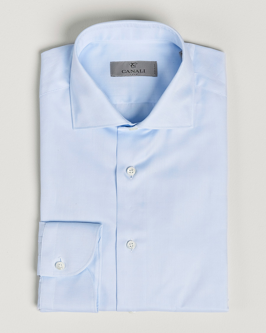 Heren | Overhemden | Canali | Slim Fit Cotton Shirt Light Blue