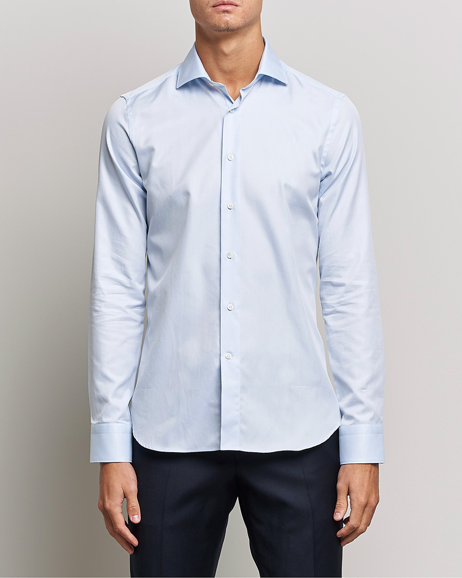 Heren |  | Canali | Slim Fit Cotton Shirt Light Blue