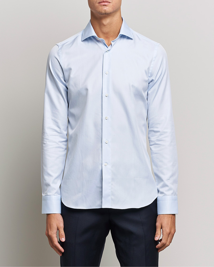 Heren | Overhemden | Canali | Slim Fit Cotton Shirt Light Blue