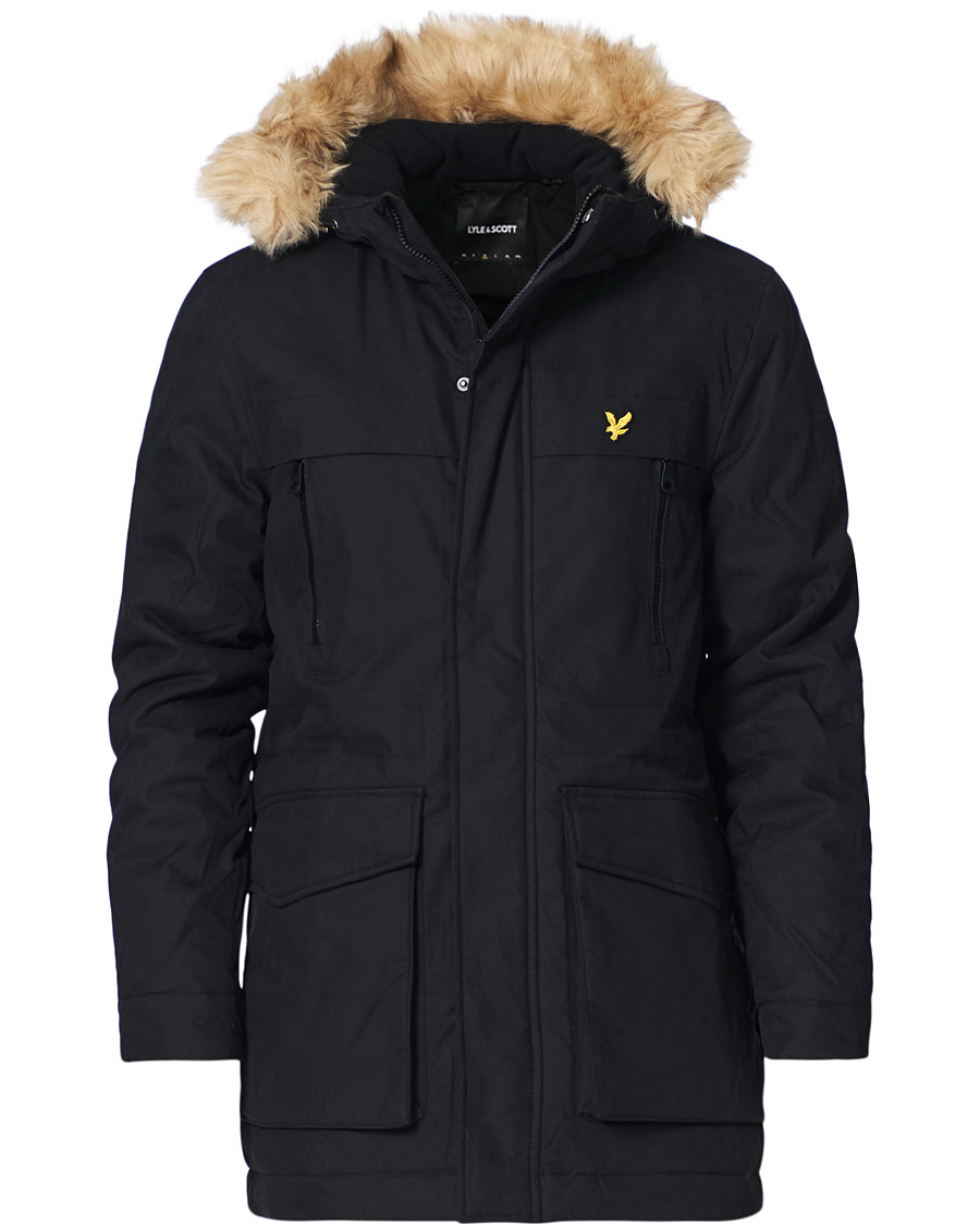 Heren | Jassen | Lyle & Scott | Winter Weight Micro Fleece Parka Black