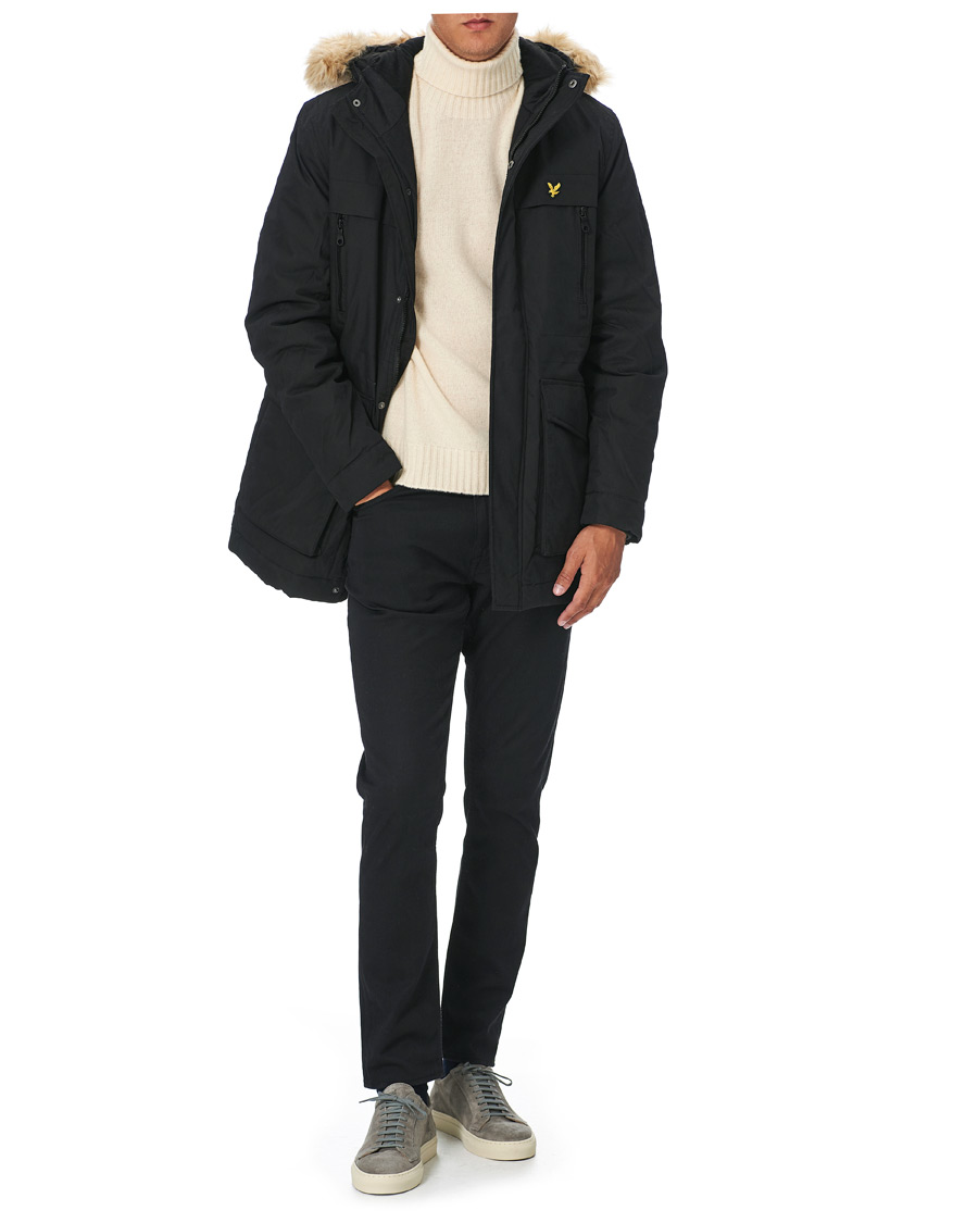 Heren | Jassen | Lyle & Scott | Winter Weight Micro Fleece Parka Black