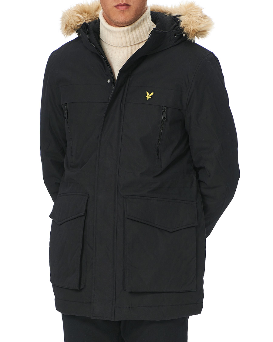 Heren | Jassen | Lyle & Scott | Winter Weight Micro Fleece Parka Black