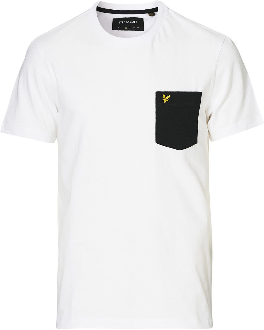 Heren | T-shirts | Lyle & Scott | Organic Cotton Contrast Pocket Tee White/Jet Black