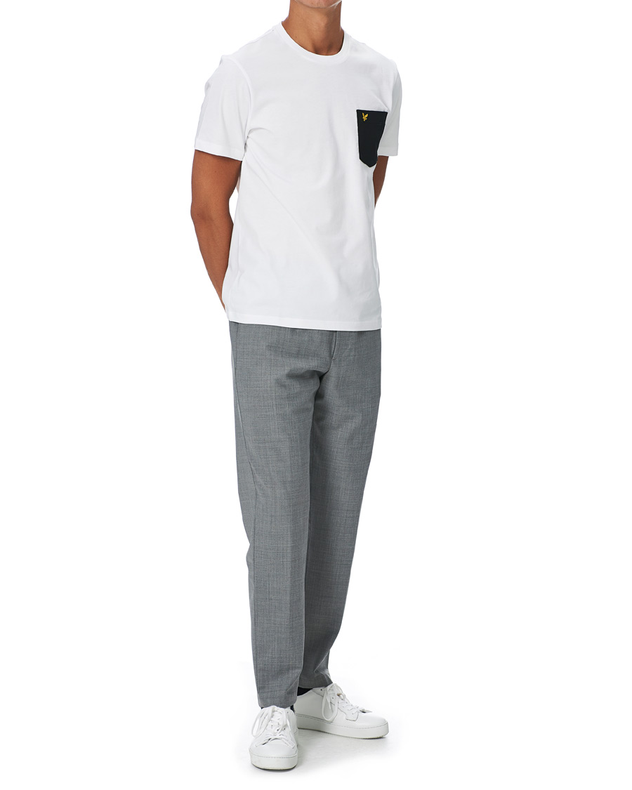 Heren | T-shirts | Lyle & Scott | Organic Cotton Contrast Pocket Tee White/Jet Black