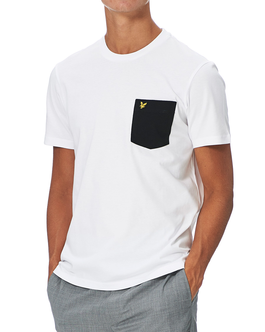 Heren | T-shirts | Lyle & Scott | Organic Cotton Contrast Pocket Tee White/Jet Black