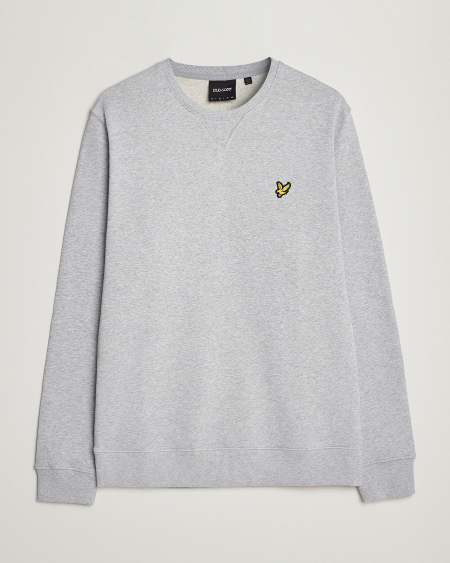 Heren | Truien | Lyle & Scott | Crew Neck Cotton Sweatershirt Light Grey Marl