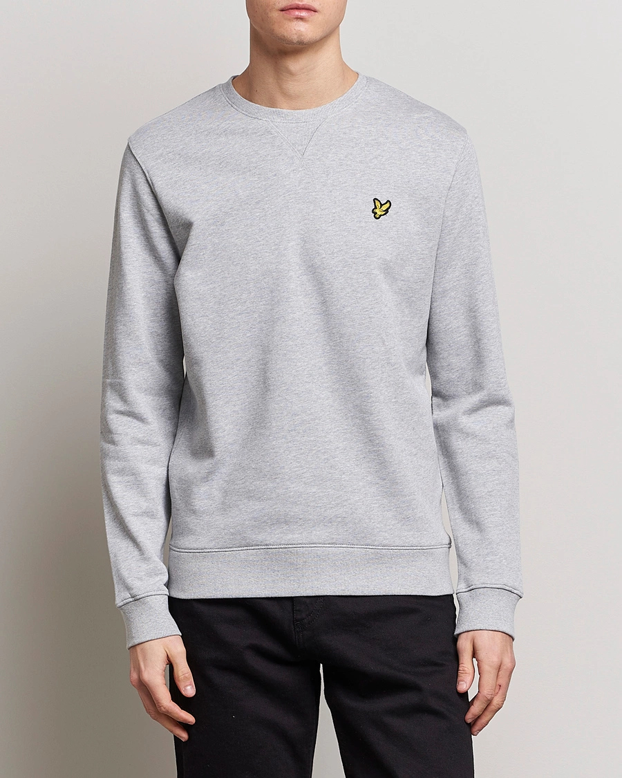 Heren | Grijze sweatshirts | Lyle & Scott | Crew Neck Cotton Sweatershirt Light Grey Marl
