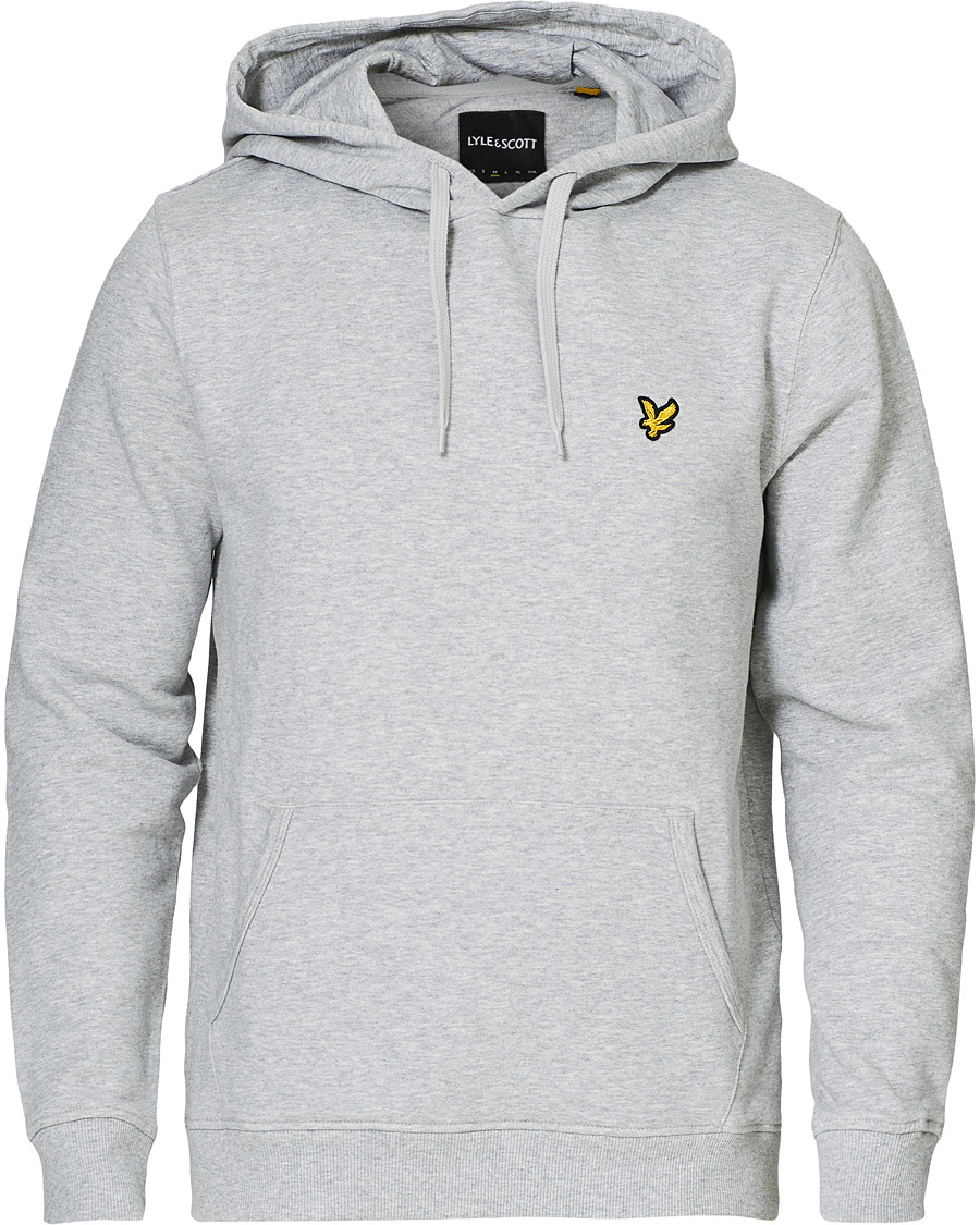 Heren | Truien | Lyle & Scott | Organic Cotton Pullover Hoodie Light Grey Melange