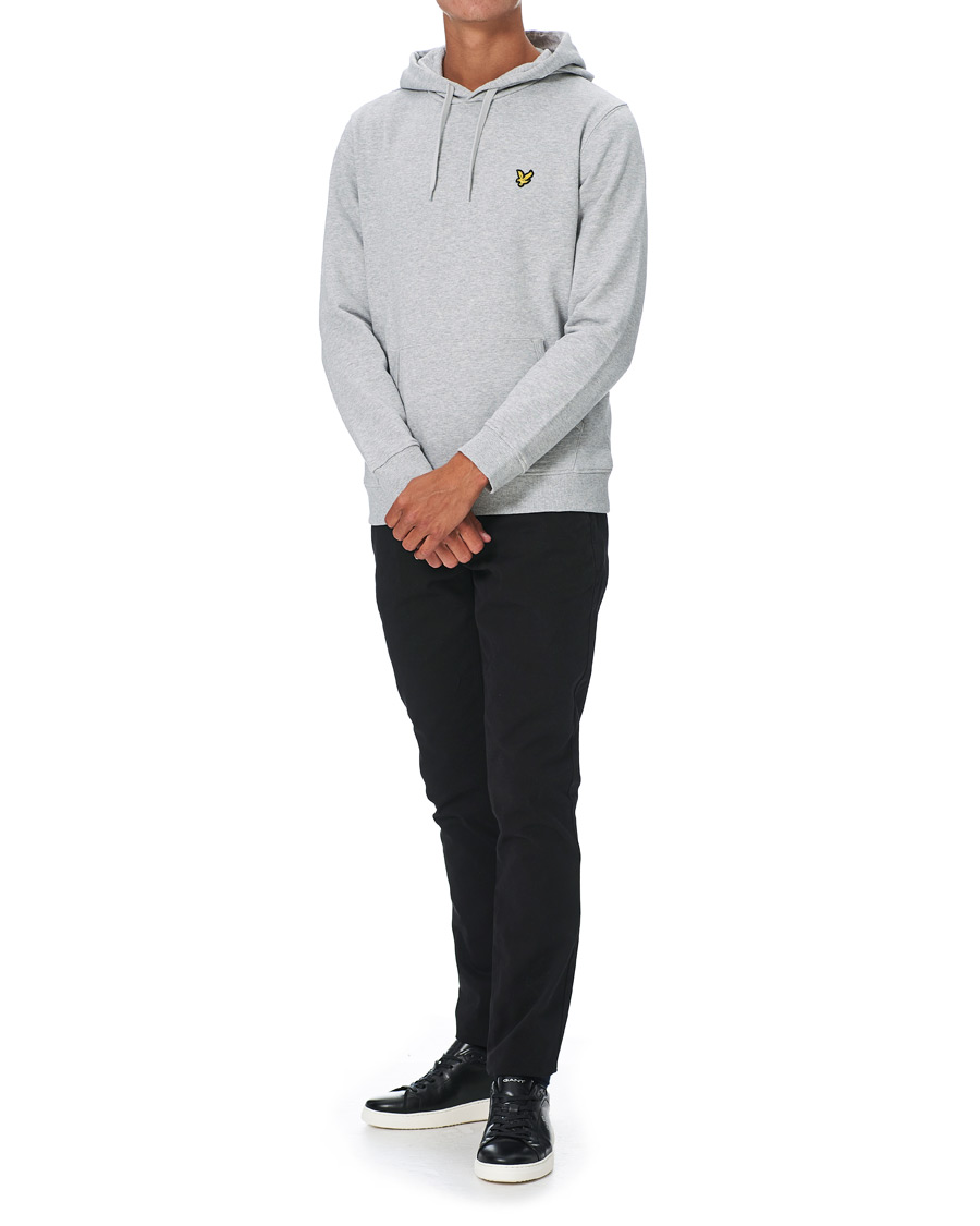 Heren | Truien | Lyle & Scott | Organic Cotton Pullover Hoodie Light Grey Melange
