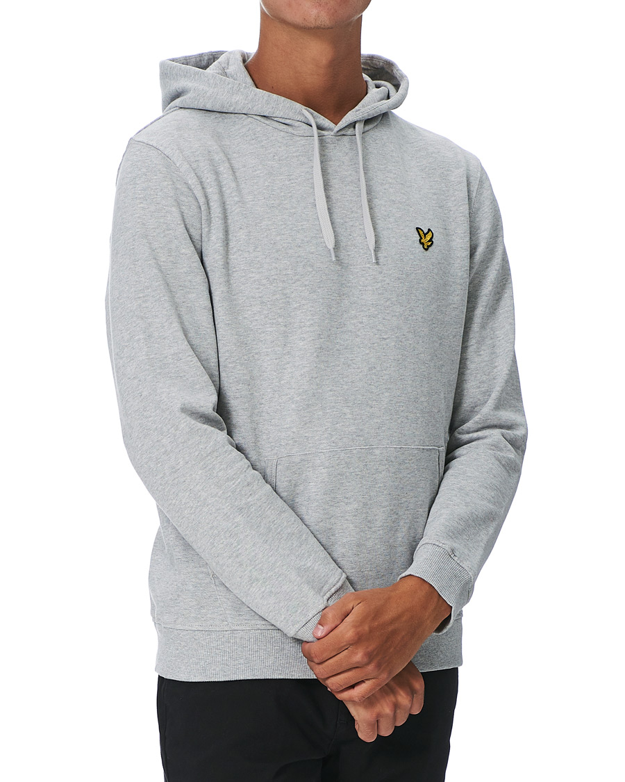 Heren | Truien | Lyle & Scott | Organic Cotton Pullover Hoodie Light Grey Melange